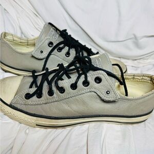 Converse John Varvatos Gray Leather Canvas Burnished Sz 11
